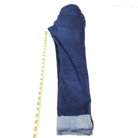 Mossimo slim skinny Mid Rise dark wash denim Rolled Cuffed Jeans 5 Normcore Boho - Picture 8 of 8
